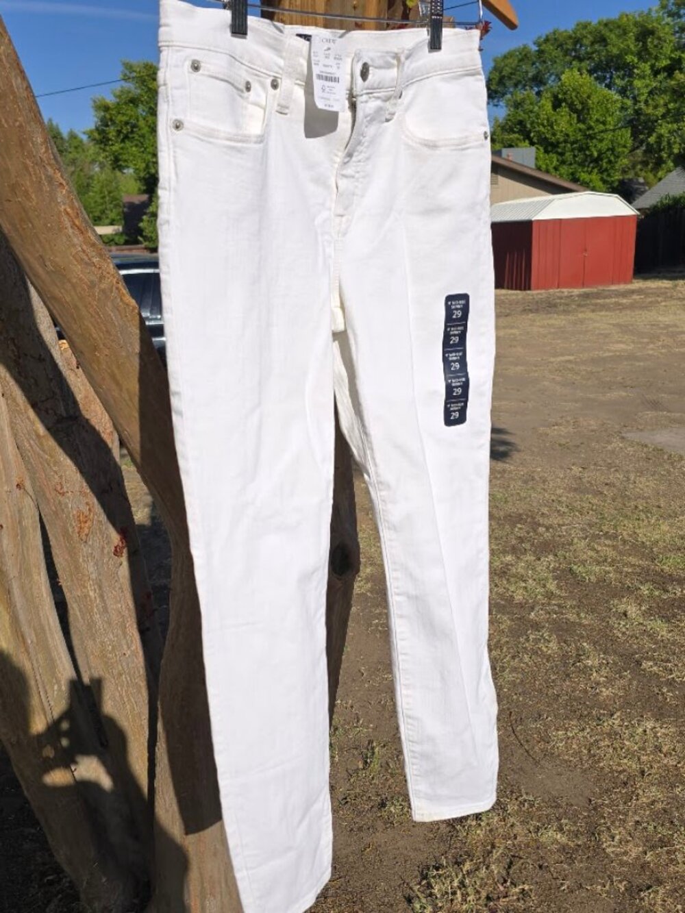 NWT J.Crew Factory 9" Mid-Rise Skinny Jeans White Signature Stretch Size 29